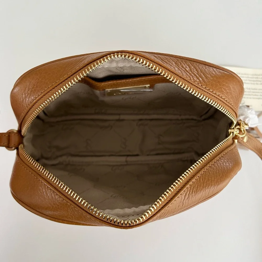 GiGi New York Madison Pebbled Leather Crossbody in Tan, NEW - Picture 10 of 15